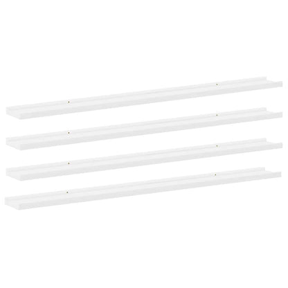 vidaXL Wall Shelves 4 pcs White 115x9x3 cm