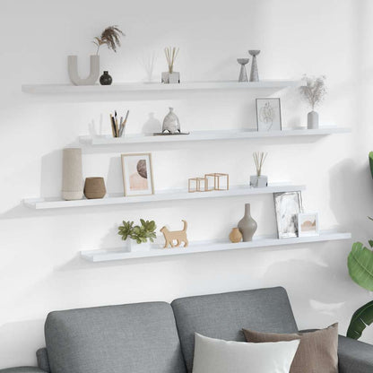 vidaXL Wall Shelves 4 pcs White 115x9x3 cm