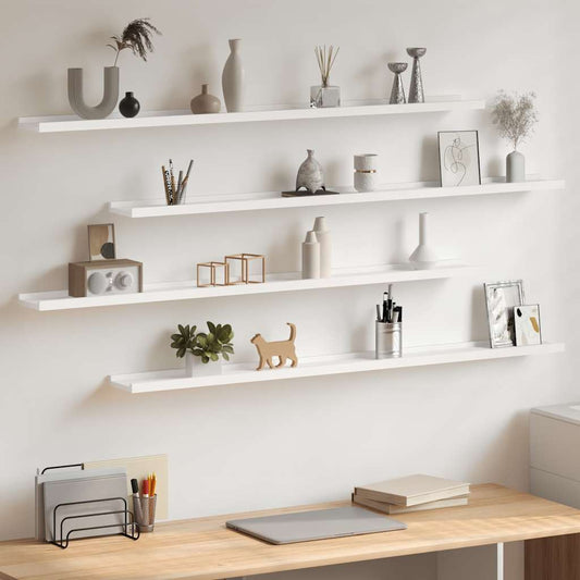 326664 vidaXL Wall Shelves 4 pcs White 115x9x3 cm