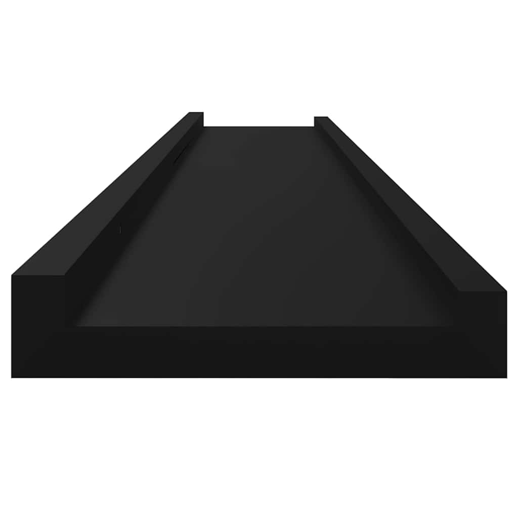 vidaXL Wall Shelves 2 pcs Black 115x9x3 cm