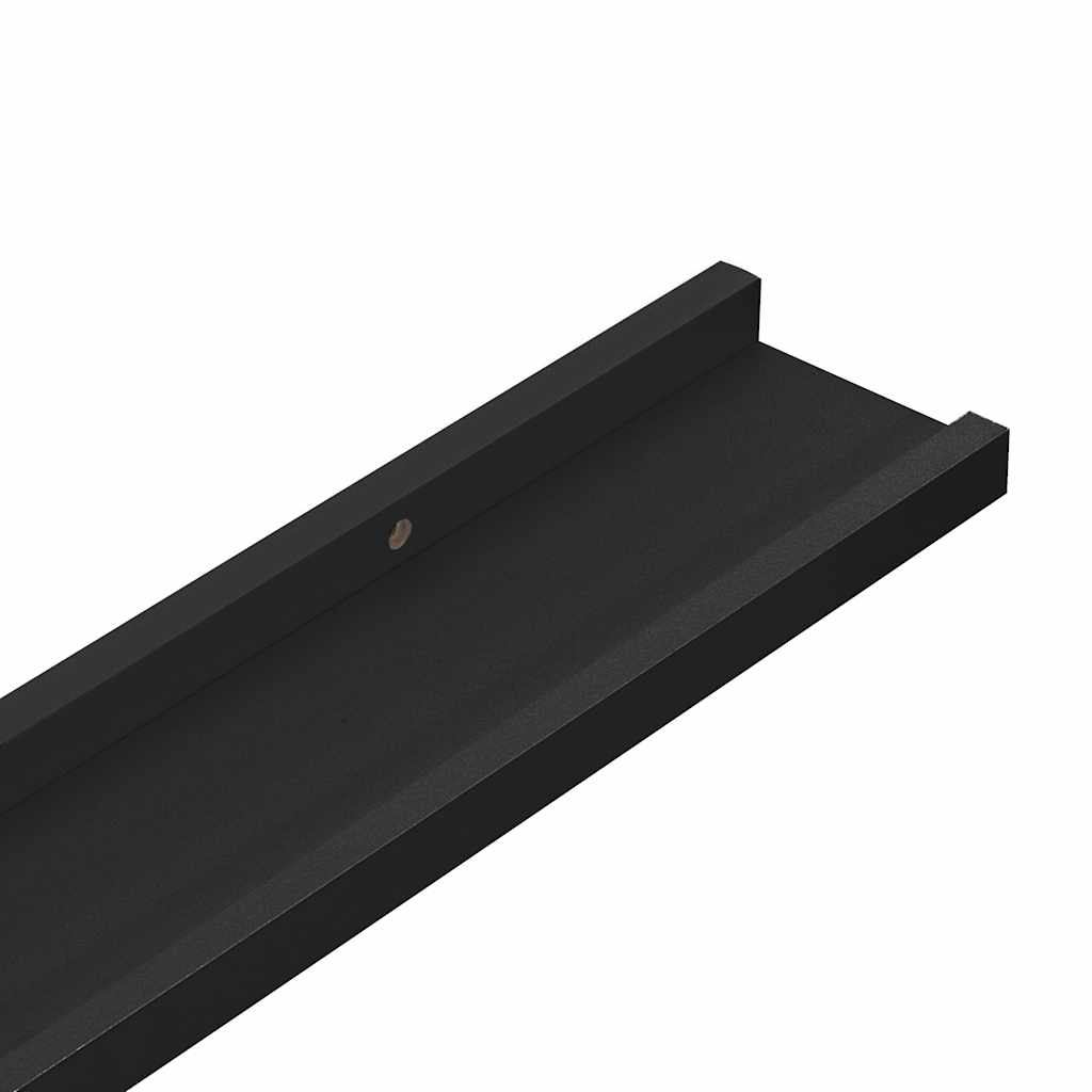 vidaXL Wall Shelves 2 pcs Black 115x9x3 cm