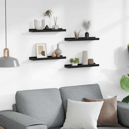 326667 vidaXL Wall Shelves 4 pcs Black 40x9x3 cm