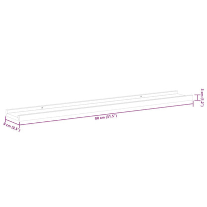 vidaXL Wall Shelves 4 pcs Black 80x9x3 cm