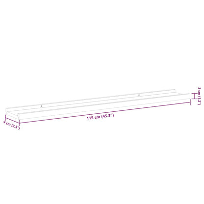 vidaXL Wall Shelves 4 pcs Black 115x9x3 cm