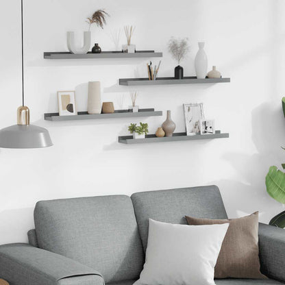 vidaXL Wall Shelves 4 pcs Grey 60x9x3 cm
