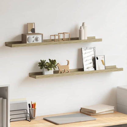 vidaXL Wall Shelves 2 pcs Sonoma Oak 80x9x3 cm