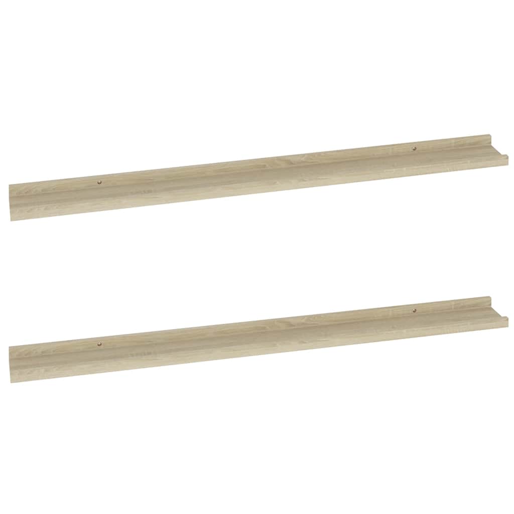 vidaXL Wall Shelves 2 pcs Sonoma Oak 100x9x3 cm