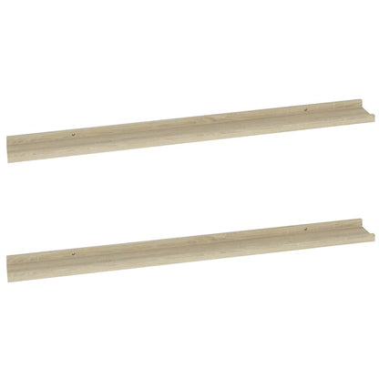 vidaXL Wall Shelves 2 pcs Sonoma Oak 100x9x3 cm
