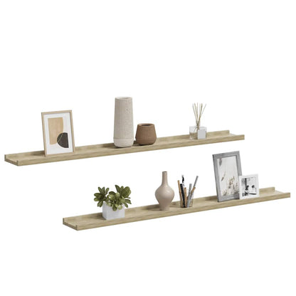 vidaXL Wall Shelves 2 pcs Sonoma Oak 100x9x3 cm