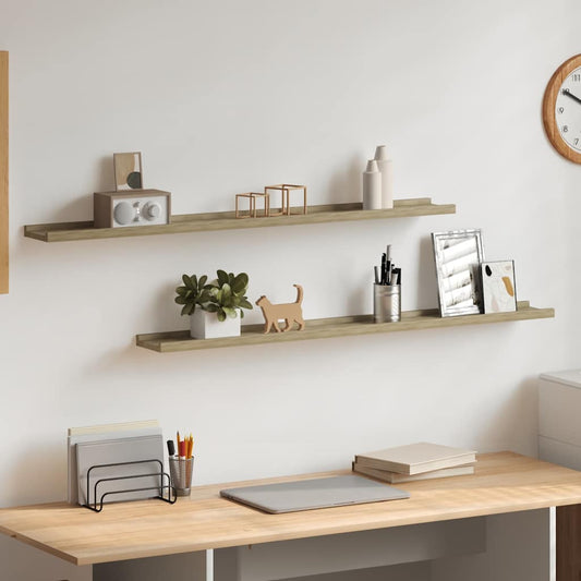 vidaXL Wall Shelves 2 pcs Sonoma Oak 100x9x3 cm