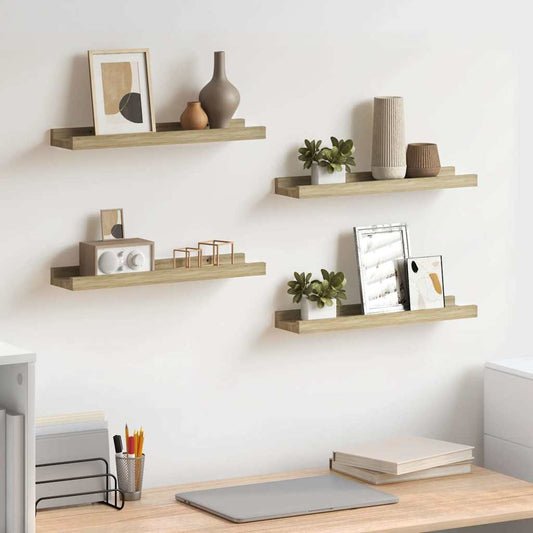 vidaXL Wall Shelves 4 pcs Sonoma Oak 40x9x3 cm
