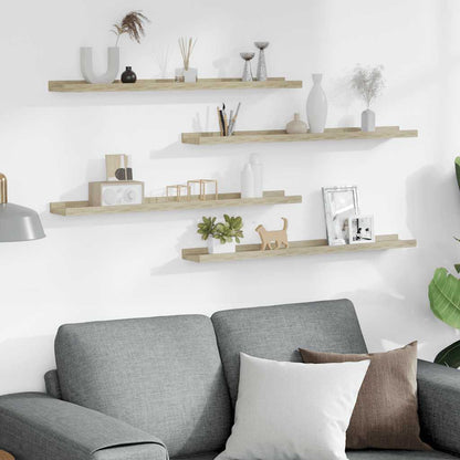 vidaXL Wall Shelves 4 pcs Sonoma Oak 80x9x3 cm