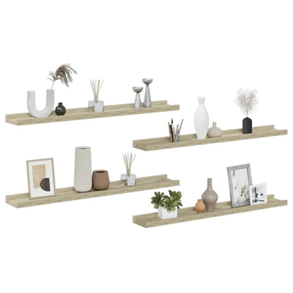 vidaXL Wall Shelves 4 pcs Sonoma Oak 80x9x3 cm