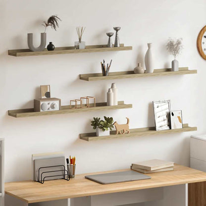vidaXL Wall Shelves 4 pcs Sonoma Oak 80x9x3 cm