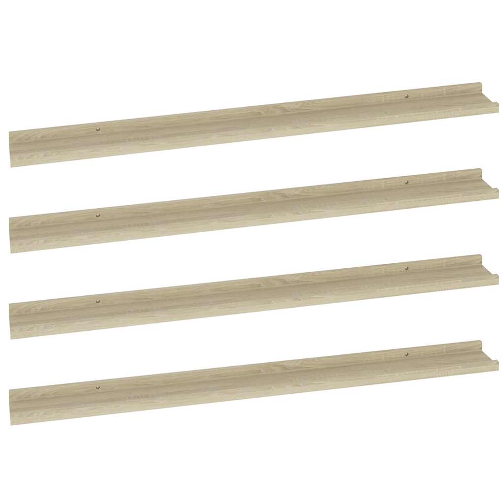 vidaXL Wall Shelves 4 pcs Sonoma Oak 100x9x3 cm