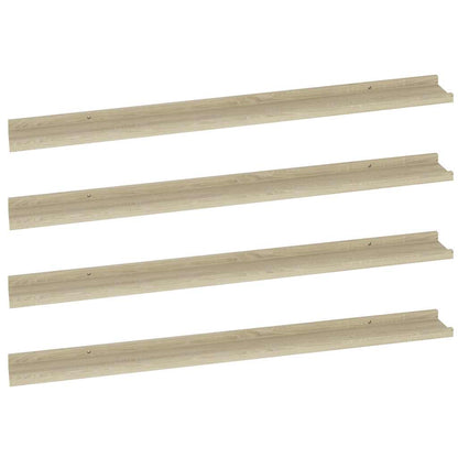 vidaXL Wall Shelves 4 pcs Sonoma Oak 100x9x3 cm