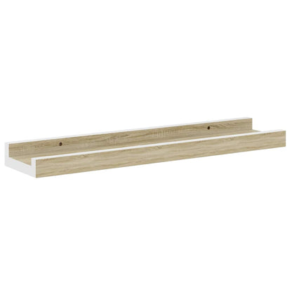 326689 vidaXL Wall Shelves 2 pcs White and Sonoma Oak 40x9x3 cm