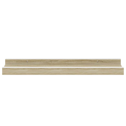 326689 vidaXL Wall Shelves 2 pcs White and Sonoma Oak 40x9x3 cm
