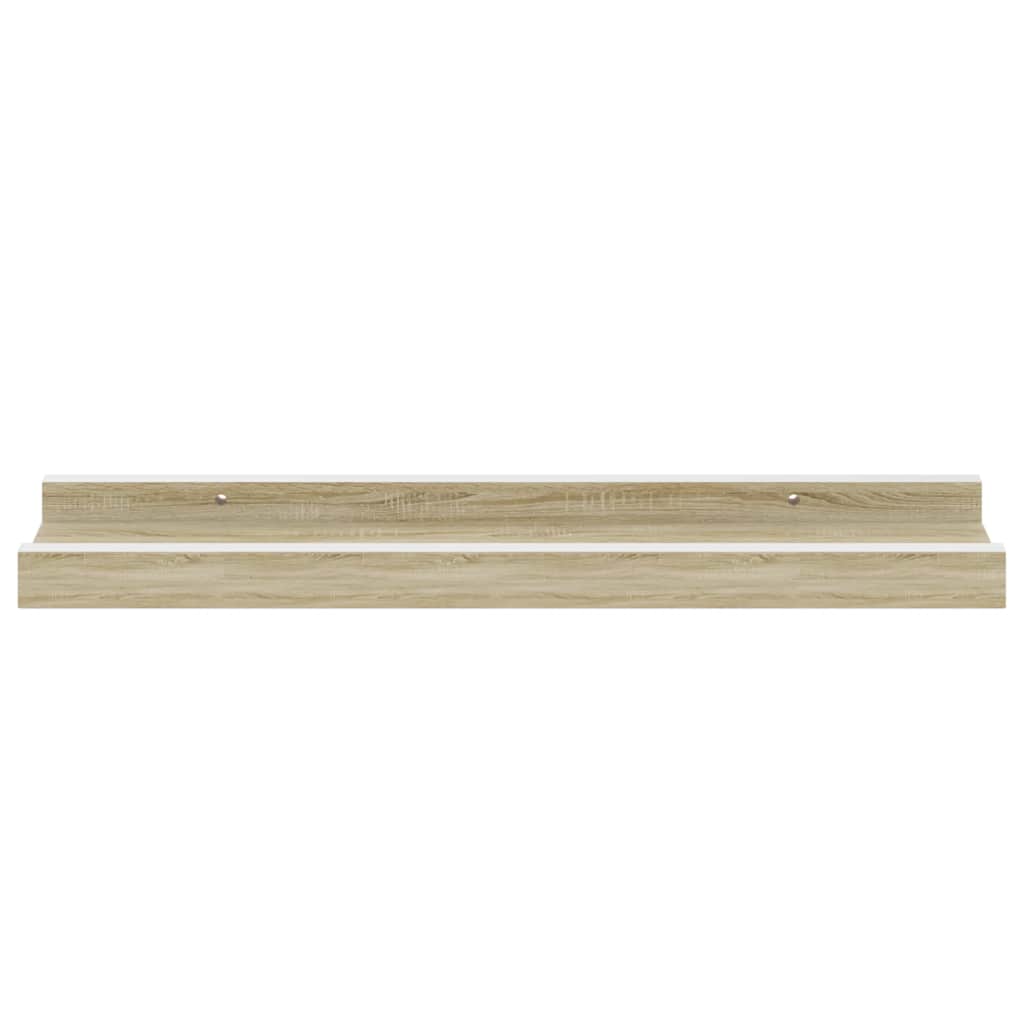 vidaXL Wall Shelves 2 pcs White and Sonoma Oak 40x9x3 cm