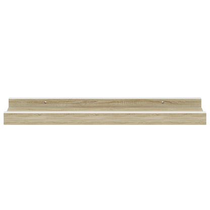 vidaXL Wall Shelves 2 pcs White and Sonoma Oak 40x9x3 cm
