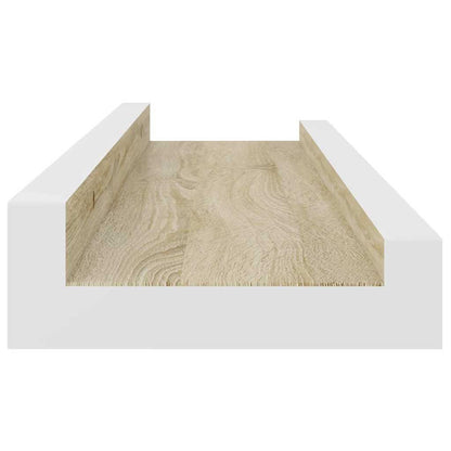 326689 vidaXL Wall Shelves 2 pcs White and Sonoma Oak 40x9x3 cm