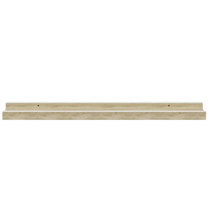 vidaXL Wall Shelf | Set of 2 | White and Sonoma Oak | MDF | 60cm long
