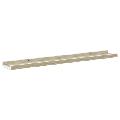 vidaXL Wall Shelves 2 pcs White and Sonoma Oak 80x9x3 cm