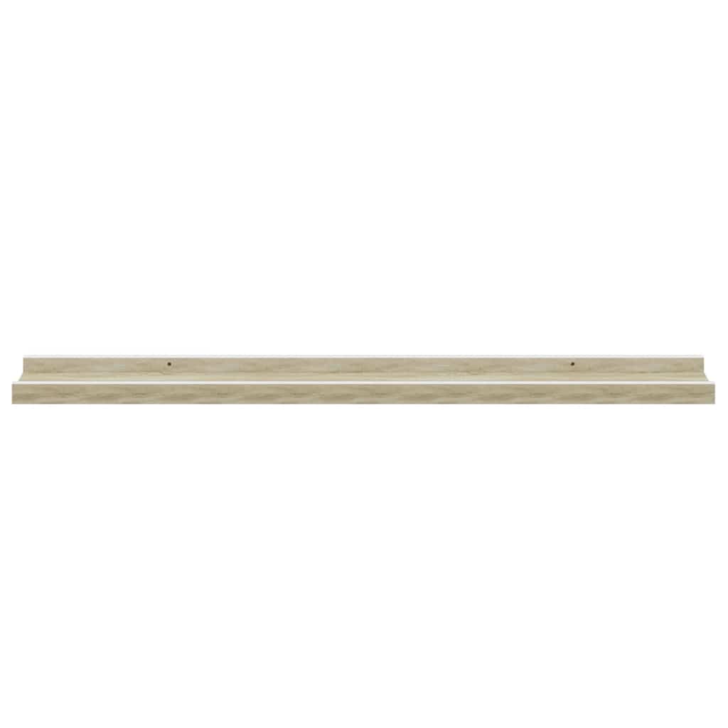 vidaXL Wall Shelves 2 pcs White and Sonoma Oak 80x9x3 cm