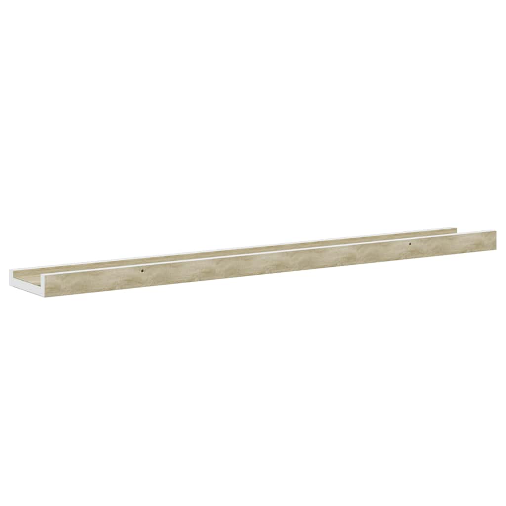 vidaXL Wall Shelves 2 pcs White and Sonoma Oak 80x9x3 cm