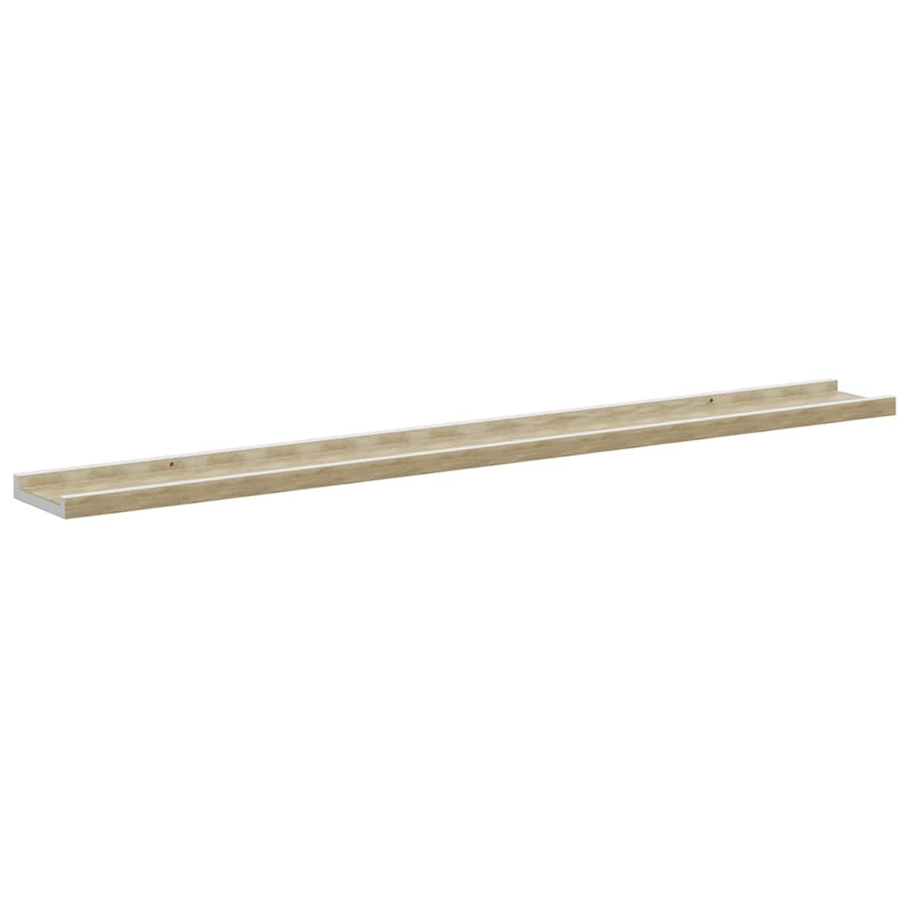vidaXL Wall Shelves 2 pcs White and Sonoma Oak 100x9x3 cm