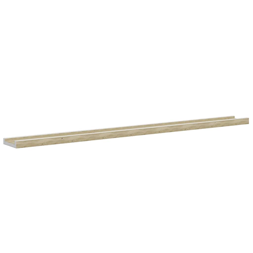 vidaXL Wall Shelves 2 pcs White and Sonoma Oak 100x9x3 cm