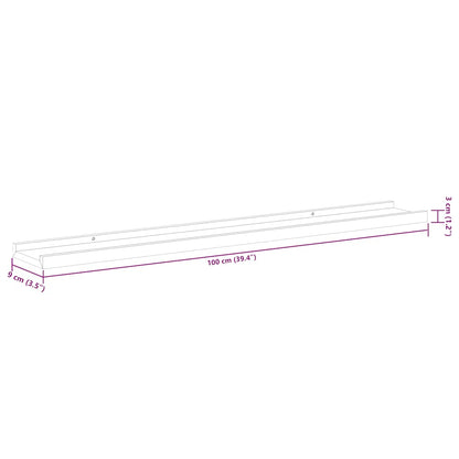 vidaXL Wall Shelves 2 pcs White and Sonoma Oak 100x9x3 cm