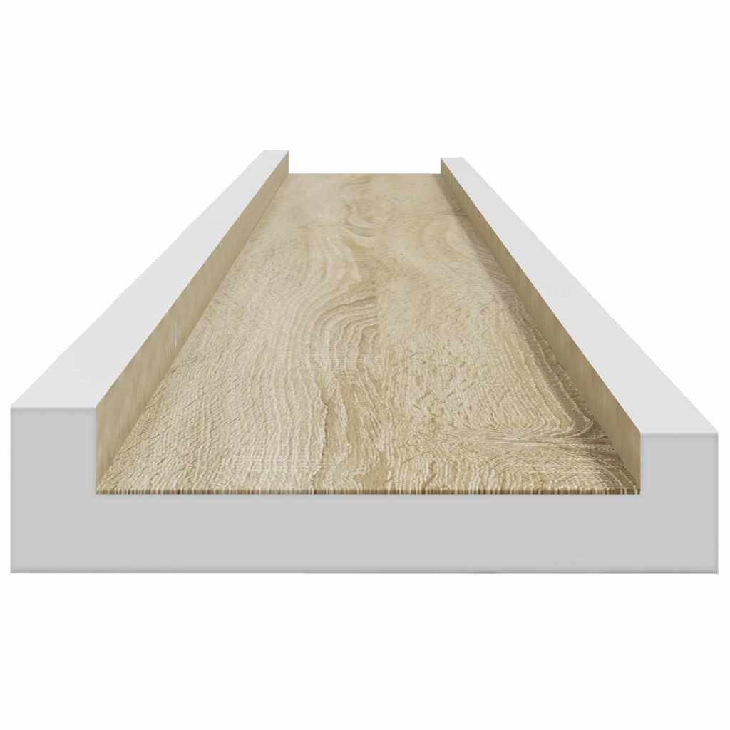 vidaXL Wall Shelves 2 pcs White and Sonoma Oak 115x9x3 cm