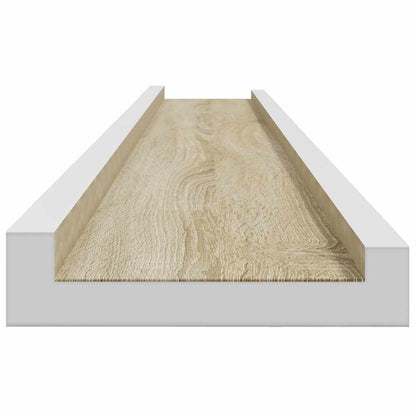 vidaXL Wall Shelves 2 pcs White and Sonoma Oak 115x9x3 cm