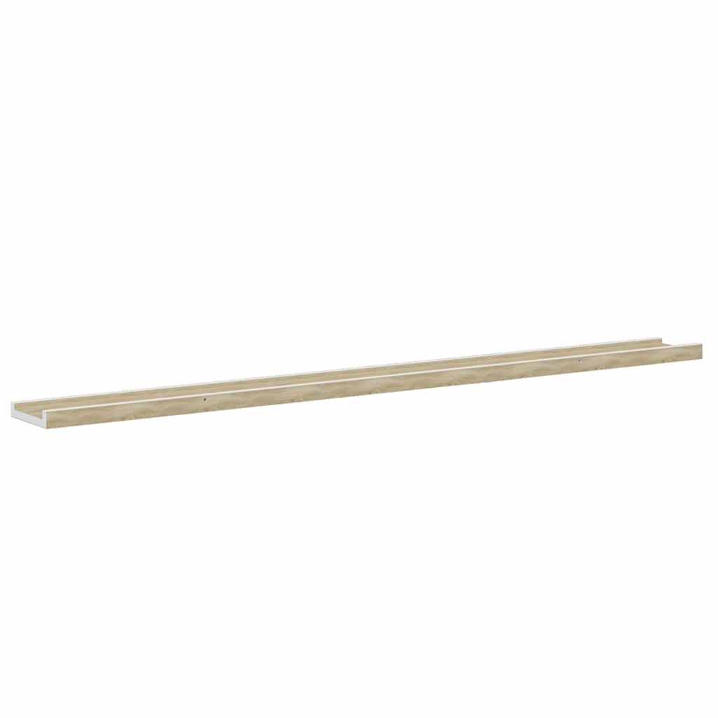 vidaXL Wall Shelves 2 pcs White and Sonoma Oak 115x9x3 cm