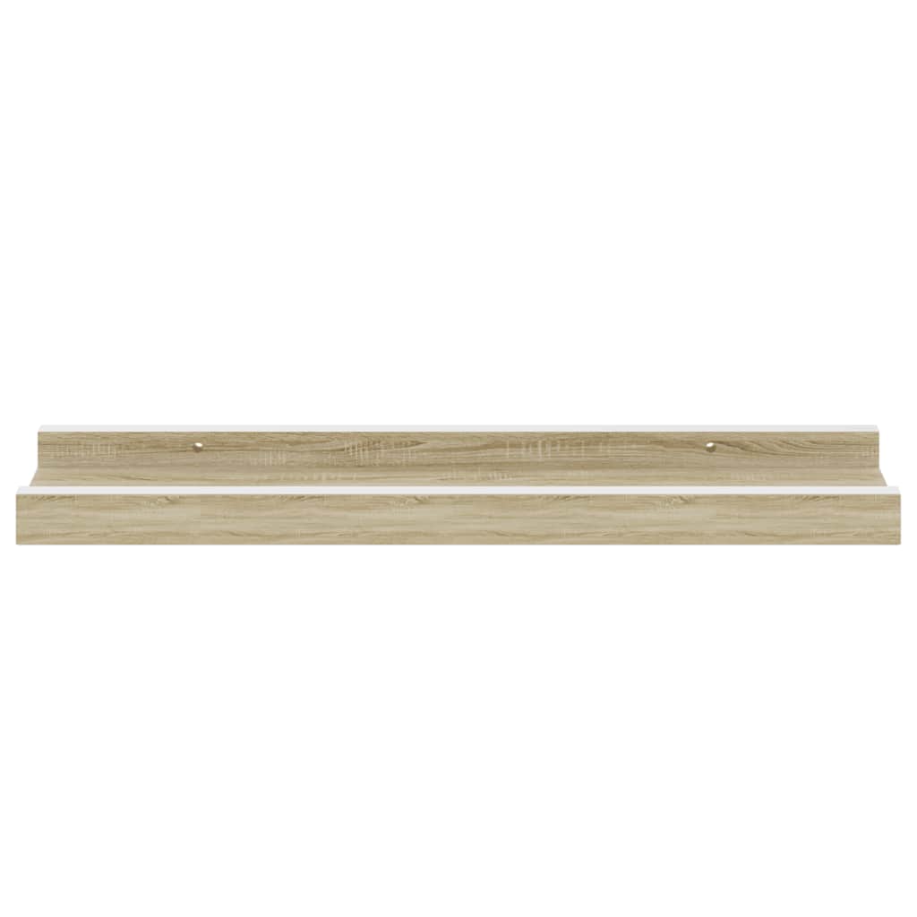 vidaXL Wall Shelves 4 pcs White and Sonoma Oak 40x9x3 cm