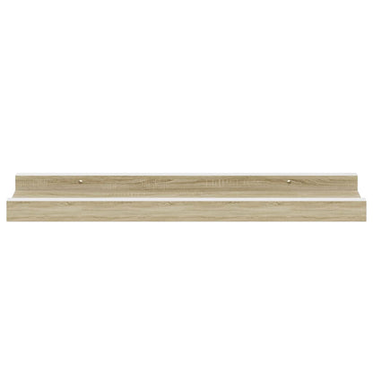 vidaXL Wall Shelves 4 pcs White and Sonoma Oak 40x9x3 cm