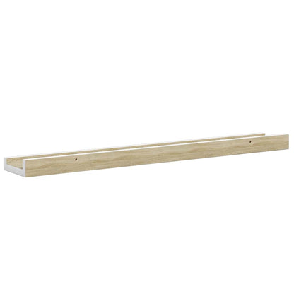 vidaXL Wall Shelves 4 pcs White and Sonoma Oak 60x9x3 cm