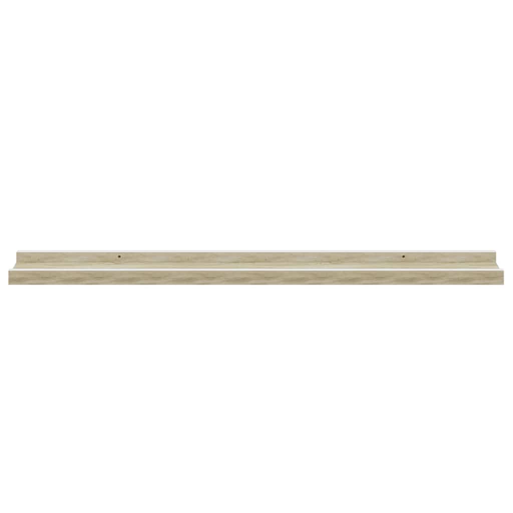 vidaXL Wall Shelves 4 pcs White and Sonoma Oak 80x9x3 cm