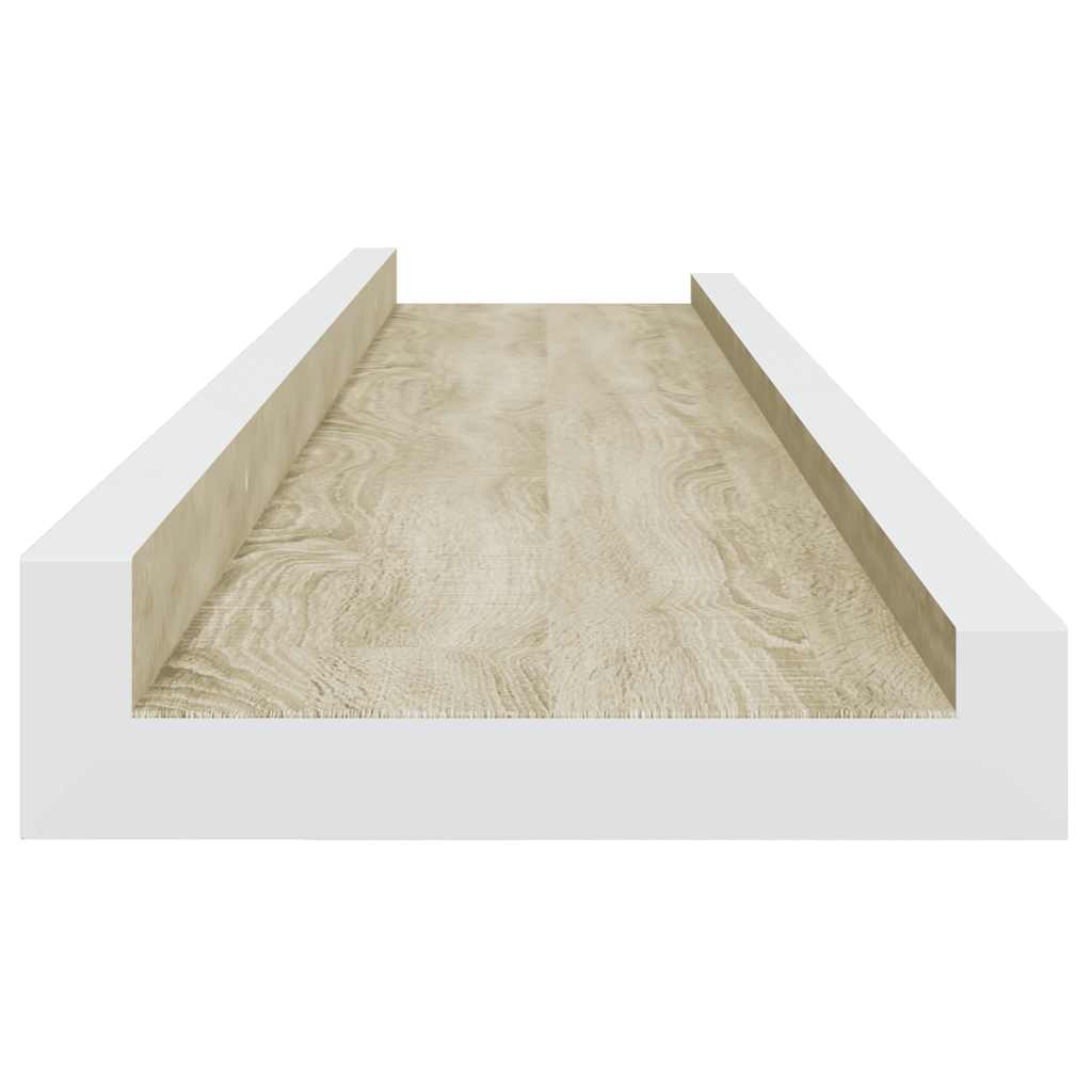 vidaXL Wall Shelves 4 pcs White and Sonoma Oak 80x9x3 cm
