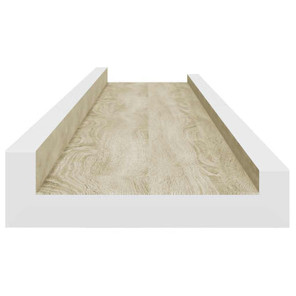 vidaXL Wall Shelves 4 pcs White and Sonoma Oak 80x9x3 cm