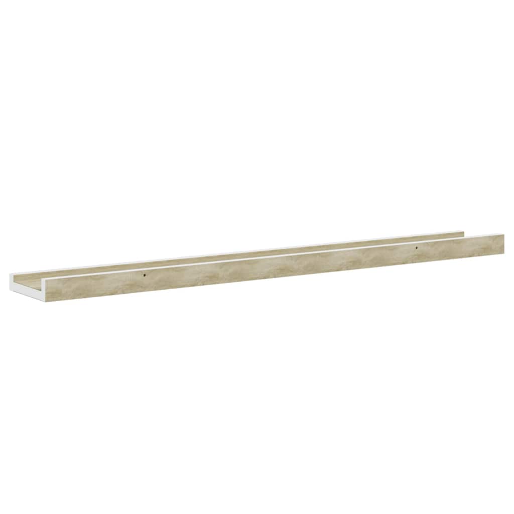 vidaXL Wall Shelves 4 pcs White and Sonoma Oak 80x9x3 cm