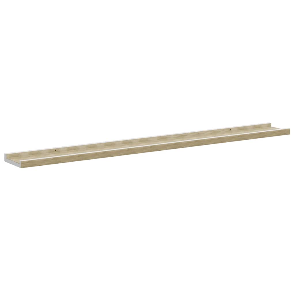 vidaXL Wall Shelves 4 pcs White and Sonoma Oak 100x9x3 cm