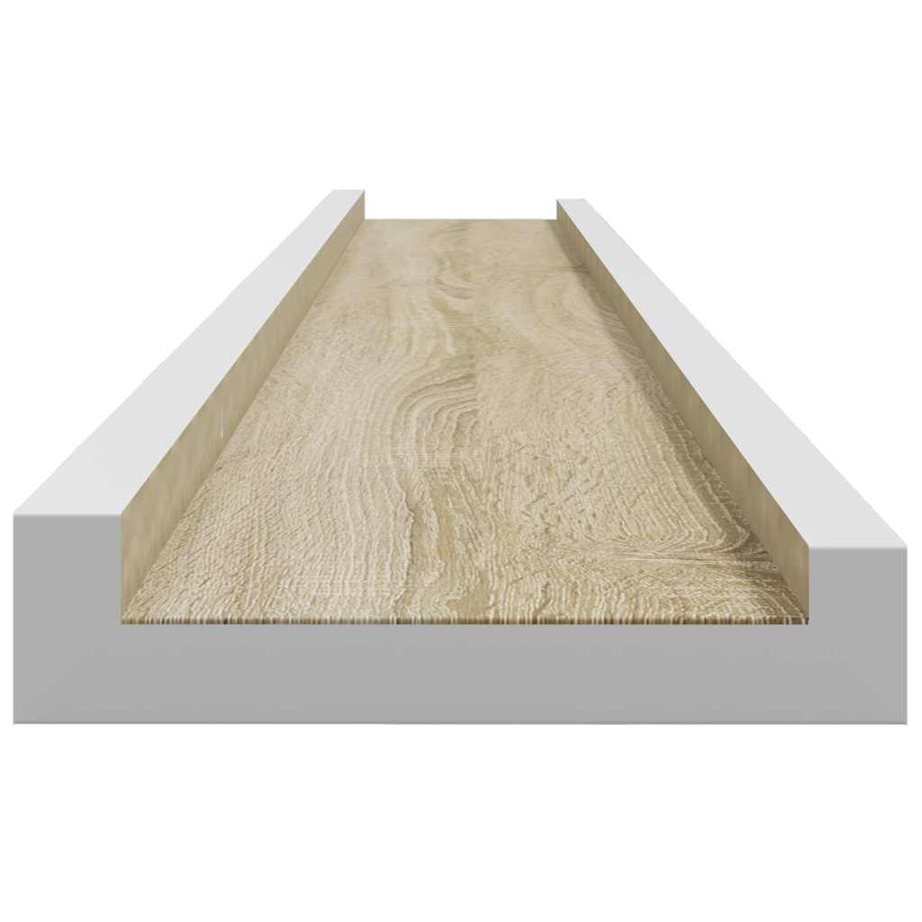 vidaXL Wall Shelves 4 pcs White and Sonoma Oak 100x9x3 cm