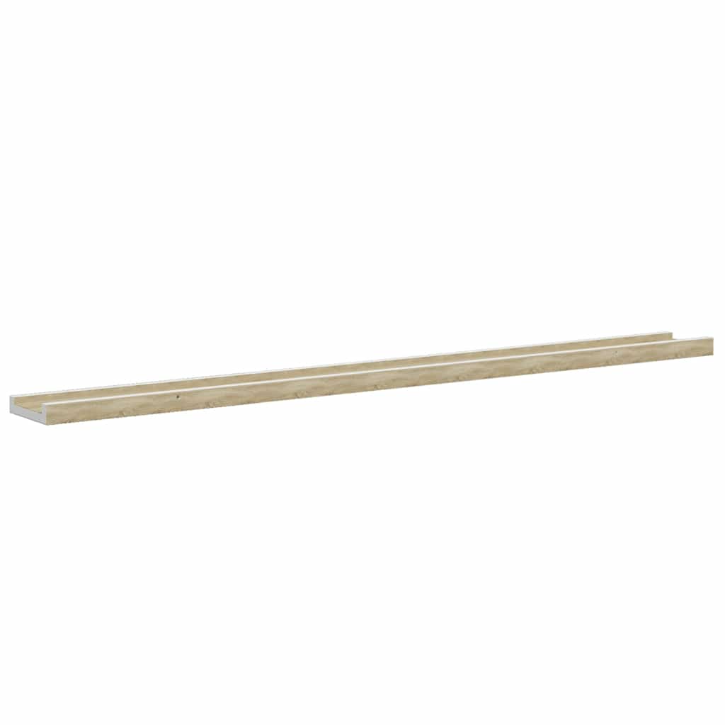 vidaXL Wall Shelves 4 pcs White and Sonoma Oak 100x9x3 cm
