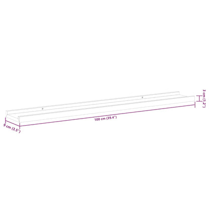vidaXL Wall Shelves 4 pcs White and Sonoma Oak 100x9x3 cm