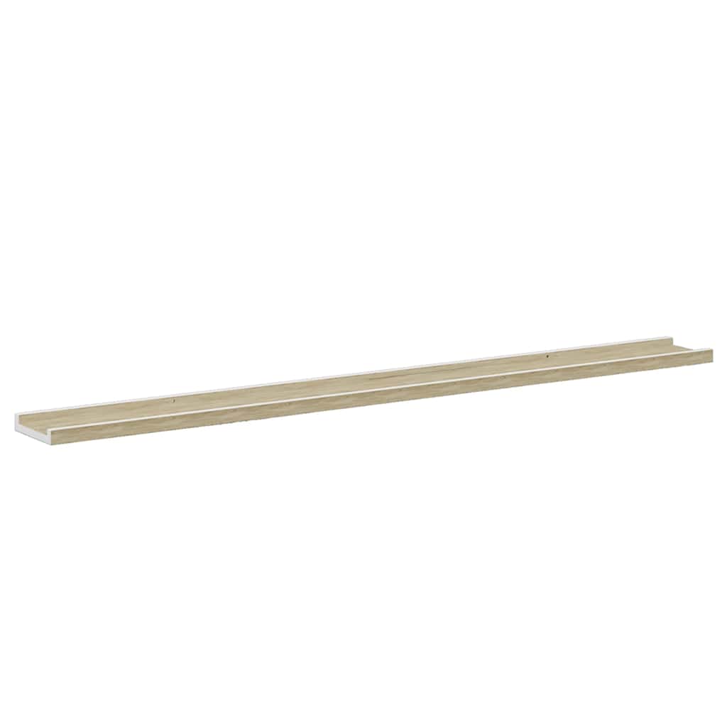 vidaXL Wall Shelves 4 pcs White and Sonoma Oak 115x9x3 cm