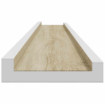 vidaXL Wall Shelves 4 pcs White and Sonoma Oak 115x9x3 cm