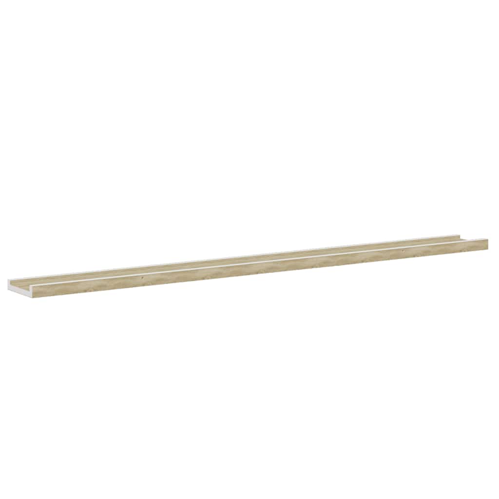vidaXL Wall Shelves 4 pcs White and Sonoma Oak 115x9x3 cm
