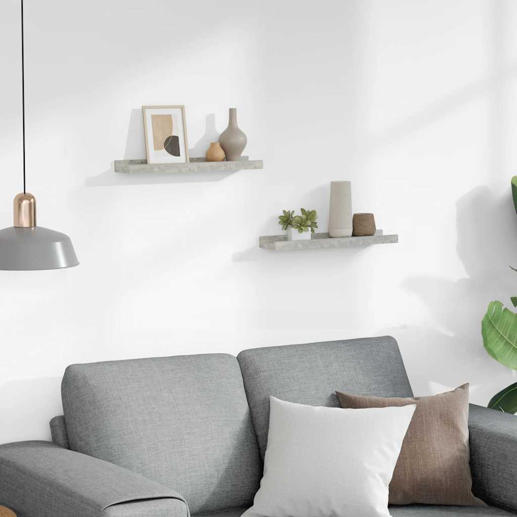vidaXL Wall Shelves 2 pcs Concrete Grey 40x9x3 cm